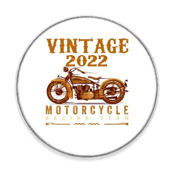 Legenden wurden 2022 geboren und fahren Motorrad - Runder Kühlschrankmagnet - Weiß - Vorne