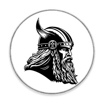 Wikinger Kopf Krieger Viking - Runder Kühlschrankmagnet - Weiß - Vorne