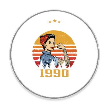 Millésime 1960 - Né En Juin 1960 - Magnet rond - blanc - Devant