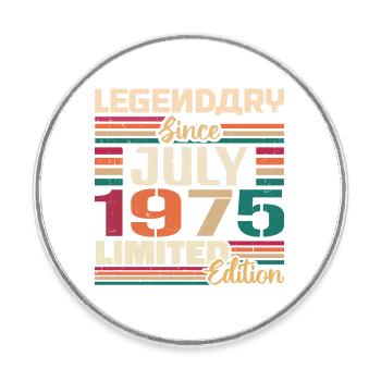 July 1975 Anniversary July 1975 July Year - Round  fridge magnet - white - Front