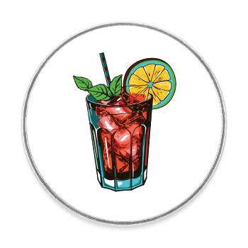 Limonade Drink Symbol - Runder Kühlschrankmagnet - Weiß - Vorne