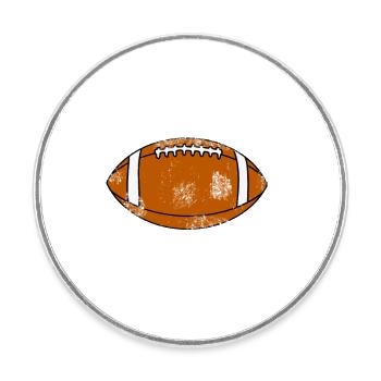 American football - Round  fridge magnet - white - Front