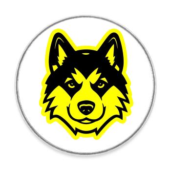 Akita Dog Head - Round  fridge magnet - white - Front