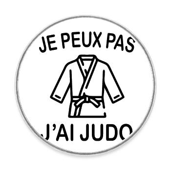 Je Peux Pas J'ai Judo - Magnet rond - blanc - Devant