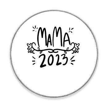 Mama 2023 - Runder Kühlschrankmagnet - Weiß - Vorne