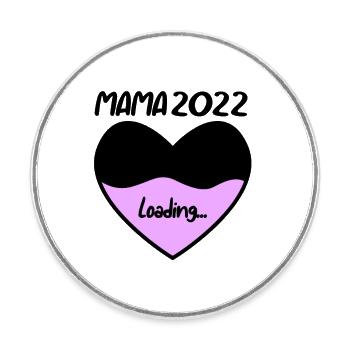 Mama 2022 - Werdende Mutter 2022 loading - Runder Kühlschrankmagnet - Weiß - Vorne