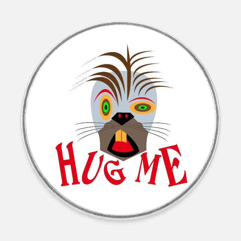 mascotte - Magnet rond - blanc