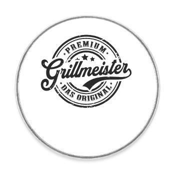 Griller Original BBQ Lustiges Grillen - Runder Kühlschrankmagnet - Weiß - Vorne