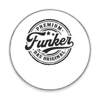 Amateurfunk Original Retro Funker Amateurfunker - Runder Kühlschrankmagnet - Weiß - Vorne