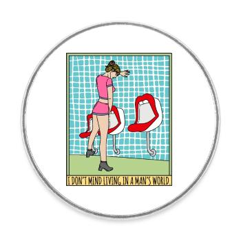 PEE FETISH GIRL GENDER TOILET SEXY - Round  fridge magnet - white - Front