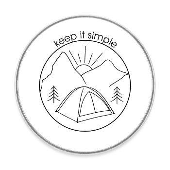 Keep it simple (version noire) - Magnet rond - blanc - Devant