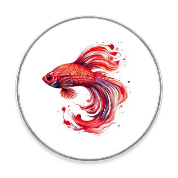 Siamesischer Kampffisch Aquaristik Aquarium - Runder Kühlschrankmagnet - Weiß - Vorne