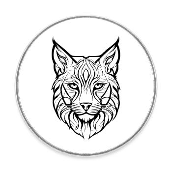 Spirit Animal Lynx: Seer of the Soul - Round  fridge magnet - white - Front