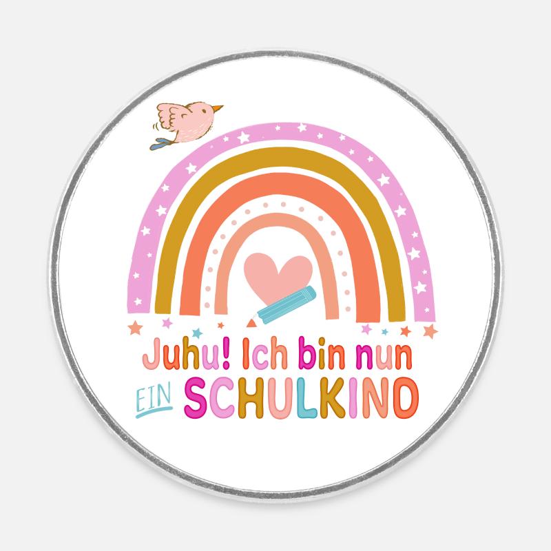 Schulstart - Runder Kühlschrankmagnet - Weiß