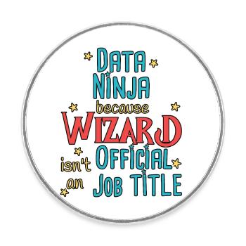 Data Ninja Wizard - Runder Kühlschrankmagnet - Weiß - Vorne