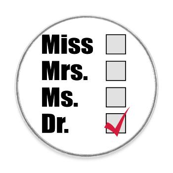 doctor - Round  fridge magnet - white - Front