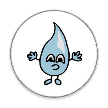 Little drops of water - Round  fridge magnet - white - Front