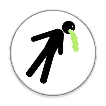 vomir drôle vomir nausée gueule de bois alcool - Magnet rond - blanc - Devant