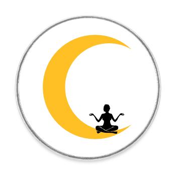 meditieren mond yoga beten fitness frau liebe sich - Runder Kühlschrankmagnet - Weiß - Vorne