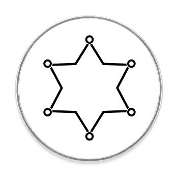 Sheriff Stern Rahmen - Runder Kühlschrankmagnet - Weiß - Vorne