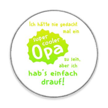 Opa - Super Cool - Runder Kühlschrankmagnet - Weiß - Vorne