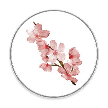 Cherry blossom - Round  fridge magnet - white - Front