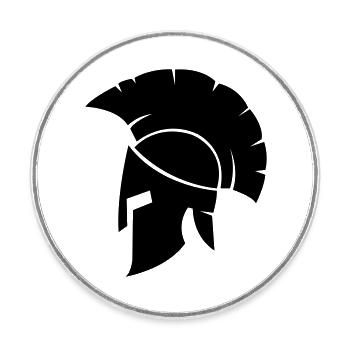 Spartaner - Runder Kühlschrankmagnet - Weiß - Vorne