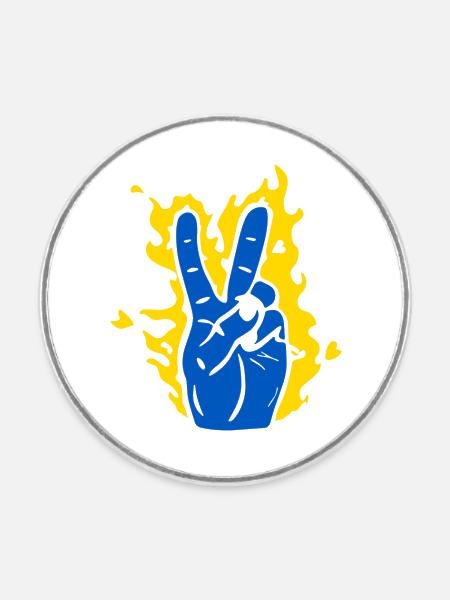 Frieden Ukraine - Runder Kühlschrankmagnet - Weiß