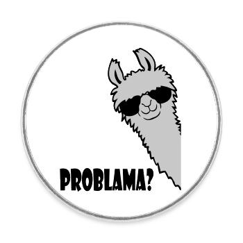 Problama Frage Lama - Runder Kühlschrankmagnet - Weiß - Vorne