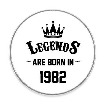 Legends are Born in 1982 - Round  fridge magnet - white - Front