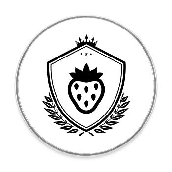 Erdbeere schild - Runder Kühlschrankmagnet - Weiß - Vorne