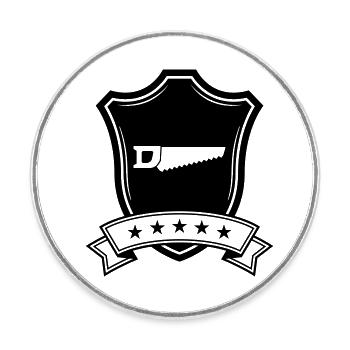 Säge icon wappen - Runder Kühlschrankmagnet - Weiß - Vorne