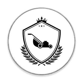 Rasenmäher icon wappen - Runder Kühlschrankmagnet - Weiß - Vorne