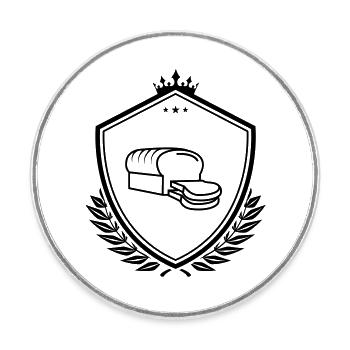 Brot wappen - Runder Kühlschrankmagnet - Weiß - Vorne