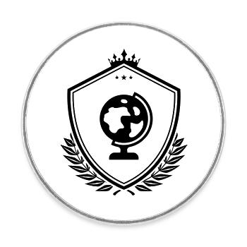 Globus symbol wappen - Runder Kühlschrankmagnet - Weiß - Vorne