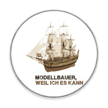 segelschiff,modellbau,modellbauer,weil ich es kann - Runder Kühlschrankmagnet - Weiß - Vorne
