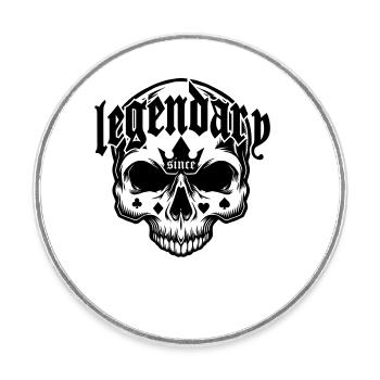 Farben änderbar | Legendär seit 1977 Totenkopf - Runder Kühlschrankmagnet - Weiß - Vorne