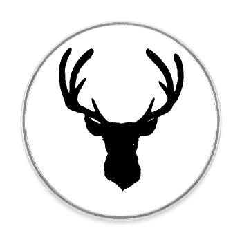 Hirschkopf im Herbst Hirsch Geweih Bock Reh Kitz 8 - Runder Kühlschrankmagnet - Weiß - Vorne