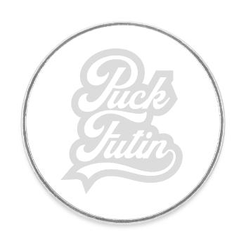 Conception du logo Puck Futin - Magnet rond - blanc - Devant