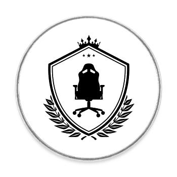 Gamer stuhl Wappen - Runder Kühlschrankmagnet - Weiß - Vorne