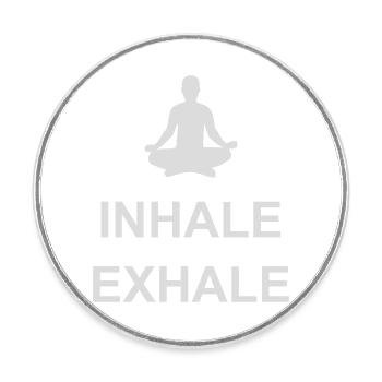 Inspirez expirez Yoga citation - Magnet rond - blanc - Devant