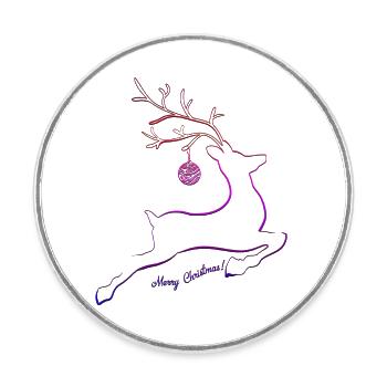 Frohe Weihnachten Weihnachten Weihnachten Urlaub Winter Santa Nordic - Runder Kühlschrankmagnet - Weiß - Vorne