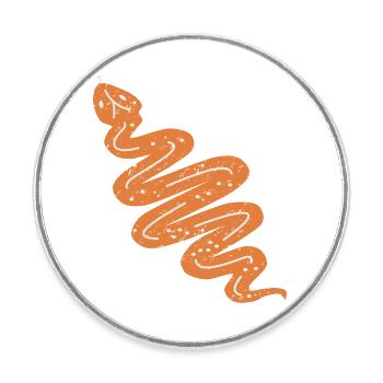 DOWN UNDER SNAKE - Round  fridge magnet - white - Front