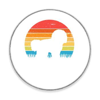 Bichon Frise - Magnet rond - blanc - Devant