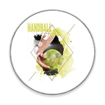Handball Handballspieler Handballer Sport Fan - Runder Kühlschrankmagnet - Weiß - Vorne