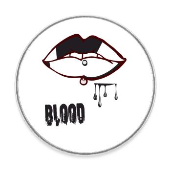 piercing & blood - Round  fridge magnet - white - Front