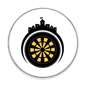 Emblème du château de Dart - Magnet rond - blanc - Devant