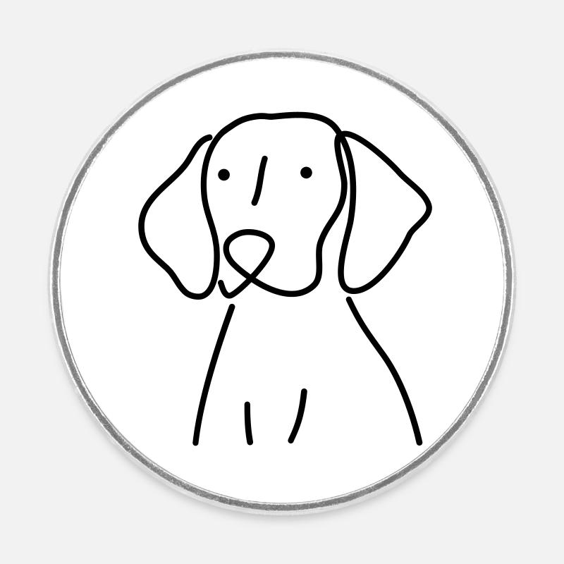 Stadthund // City Dog - Round  fridge magnet - white