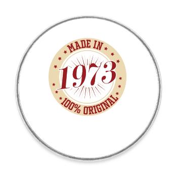 Fabriqué en 1973 Anniversaire - Magnet rond - blanc - Devant