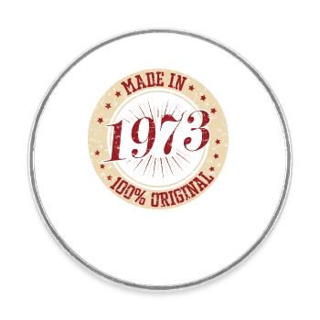 Fabriqué en 1973 Anniversaire - Magnet rond - blanc - Devant